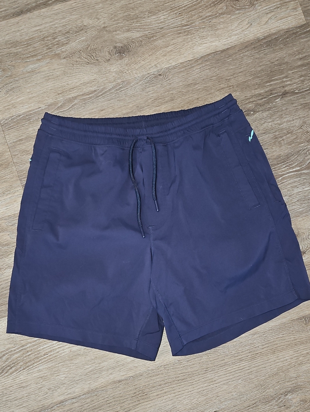 Birddogs Large Navy Blue Men’s Swim Trunks with Drawstring 7 Inch